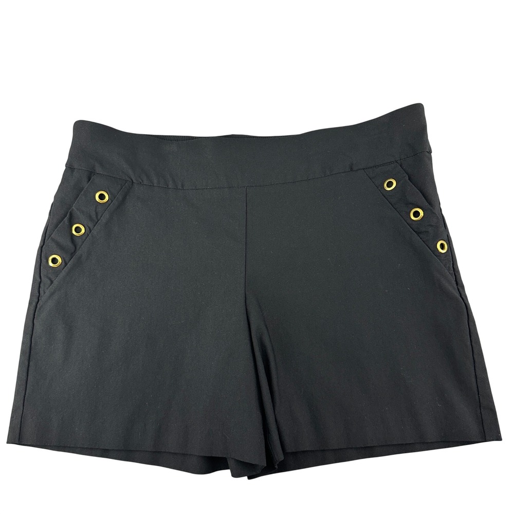 Ingredients Womens Black Sailor Grommet Accent‎ Stretch Shorts 16  Sleek